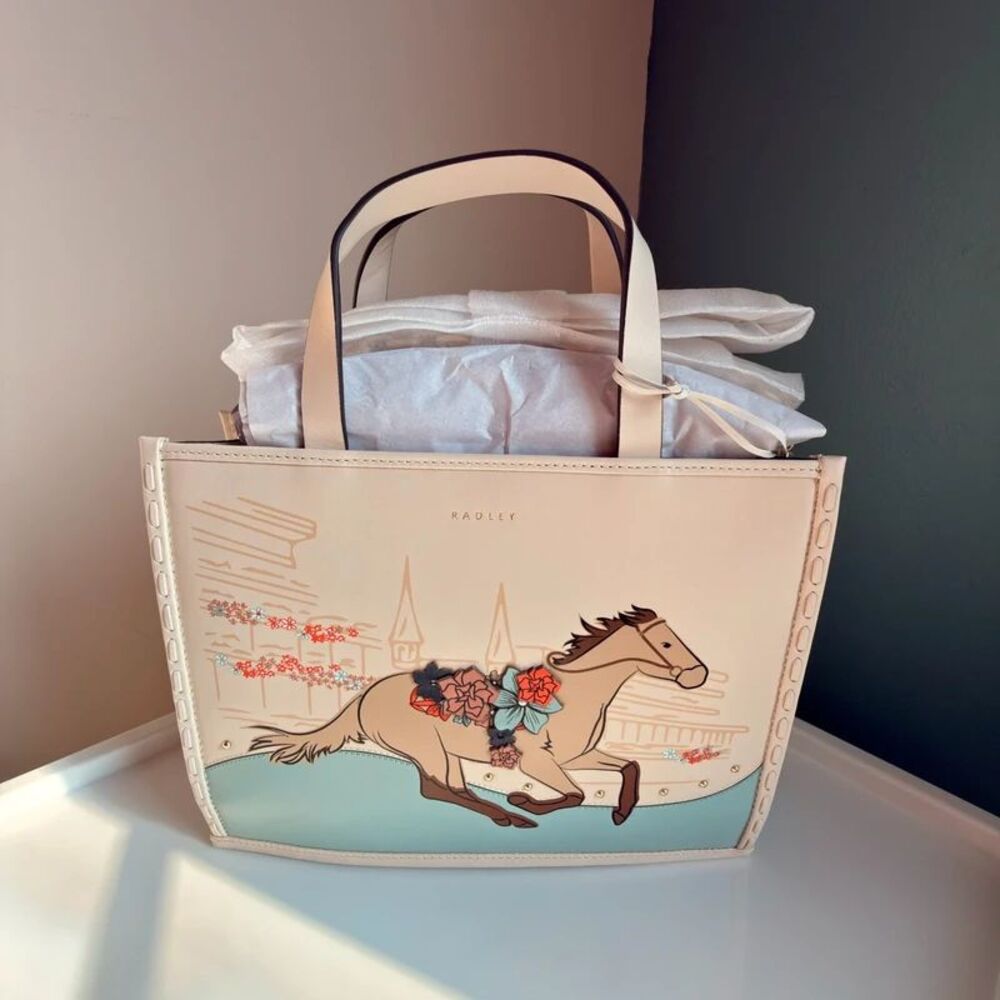 Radley London Kentucky Derby 26 Small Leather Satchel Handbag - Salt Horse NWT